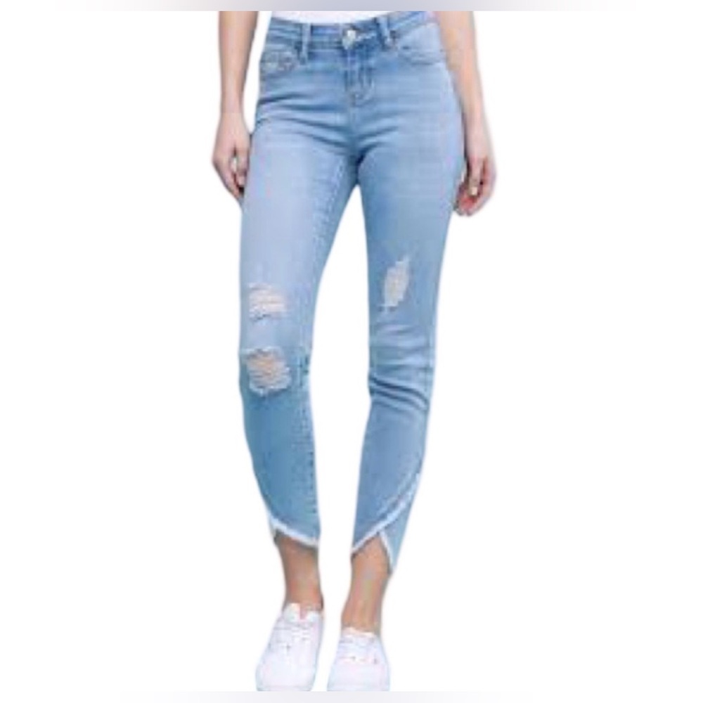 Judy Blue Skinny Fit Light Blue Distressed  Jeans